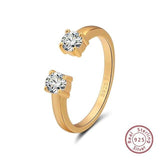 Designer 925 Silver Gold Color AAA Zircon Diamond Ring - ringsuniverse