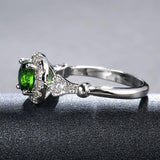 Fine Jewelry Vintage Silver Lab Created Emerald Ring - Rings Universe