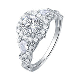 Impressive 2.7Ct White CZ Diamonds Blue Crystal Ring Set - Rings Universe