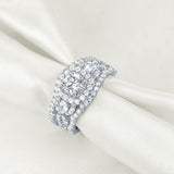 Impressive 2.7Ct White CZ Diamonds Blue Crystal Ring Set - Rings Universe