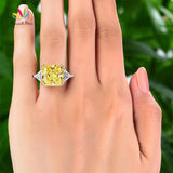 Sensational Three-Stone Z Diamond 8Ct Yellow Canary Ring - Rings Universe