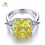 Sensational Three-Stone Z Diamond 8Ct Yellow Canary Ring - Rings Universe