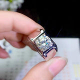 Latest design Silver Moissanite Diamond Men's ring - Rings Universe