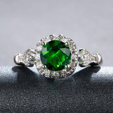 Fine Jewelry Vintage Silver Lab Created Emerald Ring - Rings Universe