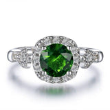 Fine Jewelry Vintage Silver Lab Created Emerald Ring - Rings Universe