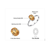 Delightful Genuine Citrine Silver Solitaire Ring - ringsuniverse