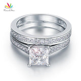 Terrific 1.5 Ct Princess Cut Z Diamond Bridal Ring Set - Rings Universe
