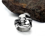 Cool Punk Stainless Steel Big Skull Punk Ring For Men - ringsuniverse