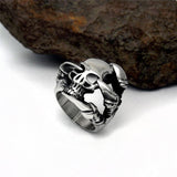 Cool Punk Stainless Steel Big Skull Punk Ring For Men - ringsuniverse