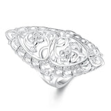 Cute Noble Fashion Classic Hollow Silver Color Ring - Rings Universe