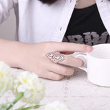 Cute Noble Fashion Classic Hollow Silver Color Ring - Rings Universe
