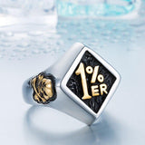 Stainless Steel One Percenter Biker Punk Ring - ringsuniverse