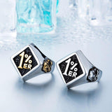 Stainless Steel One Percenter Biker Punk Ring - ringsuniverse