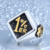 Stainless Steel One Percenter Biker Punk Ring - ringsuniverse