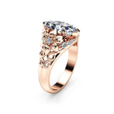 Classic Solitaire Marquise Shape AAA Cubic Zirconia Ring - Rings Universe