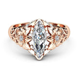Classic Solitaire Marquise Shape AAA Cubic Zirconia Ring - Rings Universe