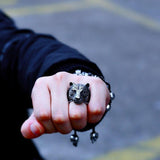 Domineering Tiger Head Unique Animal Biker Ring - ringsuniverse