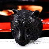 Domineering Tiger Head Unique Animal Biker Ring - ringsuniverse