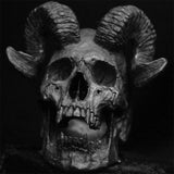Vintage Gothic Punk Demon Satan Goat Skull  Stainless Steel Ring - Rings Universe
