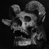 Vintage Gothic Punk Demon Satan Goat Skull  Stainless Steel Ring - Rings Universe