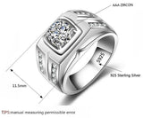 Luxury Men's Silver 1 Carat Zirconia Diamond Ring - ringsuniverse