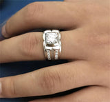 Luxury Men's Silver 1 Carat Zirconia Diamond Ring - ringsuniverse