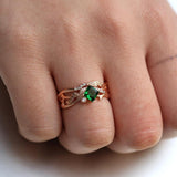 Romantic Plant Rings Geometric Green AAA Cubic Zircon Ring - Rings Universe