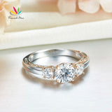 Vintage Style 1 Carat Silver Wedding Engagement Ring - Rings Universe
