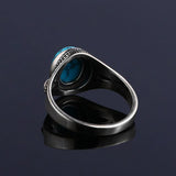 925 Sterling Silver Natural Turquoise Engagement Rings for Women Men Vintage Fine Jewelry Hot Sale Party Ring Gift - ringsuniverse