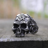 Vintage Masons Vine Skull Biker Ring