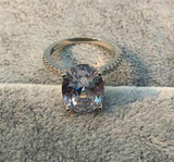 Oval 5ct AAA+ Cubic Zirconia Diamonds Solitaire Silver Ring - ringsuniverse