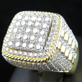 Huitan Trendy Hip Hop Rock  Men Ring  For Party Light Gold  Color Full Bling Iced Out Cubic  Micro Paved CZ Rings Gift Jewelry - ringsuniverse