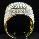 Huitan Trendy Hip Hop Rock  Men Ring  For Party Light Gold  Color Full Bling Iced Out Cubic  Micro Paved CZ Rings Gift Jewelry - ringsuniverse