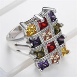 Luxury Multicolor Crystal Zircon Fashion Ring - Rings Universe