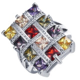 Luxury Multicolor Crystal Zircon Fashion Ring - Rings Universe