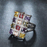 Luxury Multicolor Crystal Zircon Fashion Ring - Rings Universe