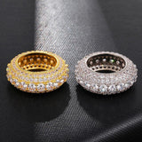 5 Row Tennis Iced Out CZ Hollow Thread Cubic Zircon Ring - ringsuniverse