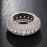 5 Row Tennis Iced Out CZ Hollow Thread Cubic Zircon Ring - ringsuniverse