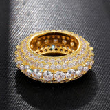 5 Row Tennis Iced Out CZ Hollow Thread Cubic Zircon Ring - ringsuniverse