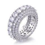 5 Row Tennis Iced Out CZ Hollow Thread Cubic Zircon Ring - ringsuniverse