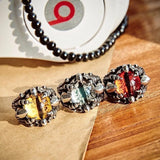 Punk Rock Claw Zircon Stone Evil Eyeball Skull Ring - Rings Universe