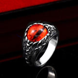 Punk Rock Claw Zircon Stone Evil Eyeball Skull Ring - Rings Universe