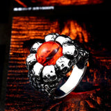 Punk Rock Claw Zircon Stone Evil Eyeball Skull Ring - Rings Universe