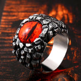 Punk Rock Claw Zircon Stone Evil Eyeball Skull Ring - Rings Universe
