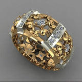 Luxury Golden Color Trendy Hollow Out Ring - Rings Universe