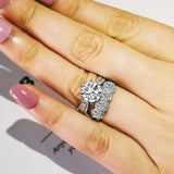 2021 New Arrival Luxury Halo Silver Wedding Ring Set - ringsuniverse
