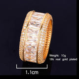 Bling Baguette Zircon Men's Ring 18 K Copper Charm Gold Color Party RING Fashion Hip Hop Rock Jewelry - ringsuniverse