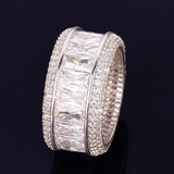 Bling Zircon Baguette Charm Gold Color Ring