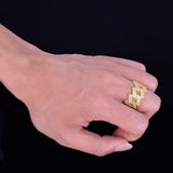 Cuban Chain Gold Color Iced Out Full Zircon Hip Hop Ring - ringsuniverse
