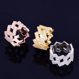 Cuban Chain Gold Color Iced Out Full Zircon Hip Hop Ring - ringsuniverse